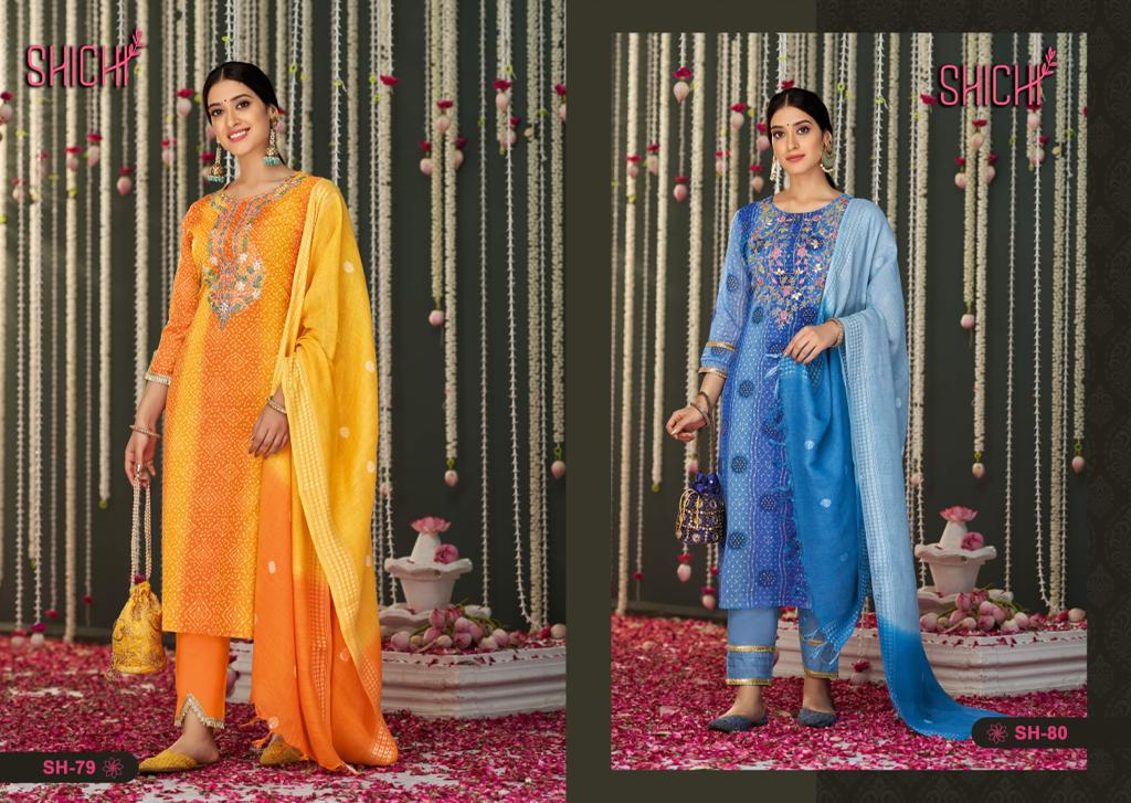 Indo Shichi Fancy Festive Wear Designer Printed Heavy Salwar Suit Collection